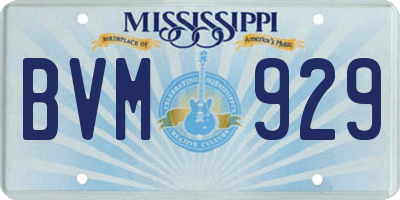 MS license plate BVM929