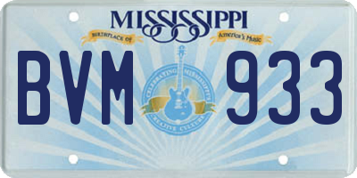 MS license plate BVM933