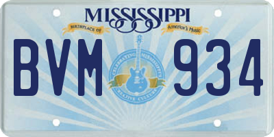 MS license plate BVM934