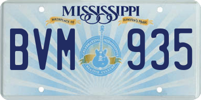 MS license plate BVM935