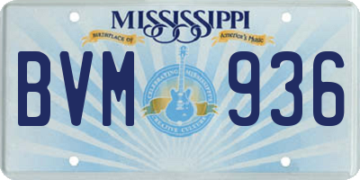 MS license plate BVM936