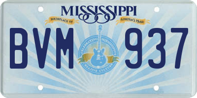 MS license plate BVM937