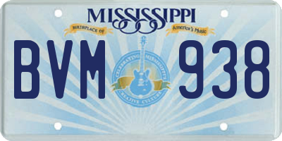 MS license plate BVM938
