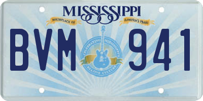 MS license plate BVM941