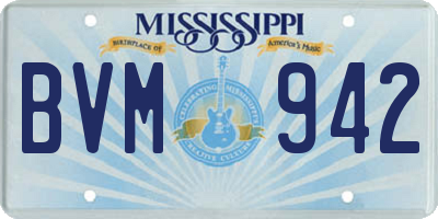 MS license plate BVM942