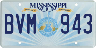 MS license plate BVM943