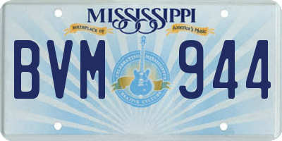 MS license plate BVM944