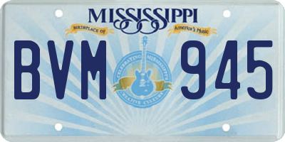 MS license plate BVM945