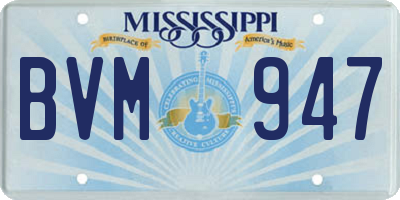 MS license plate BVM947