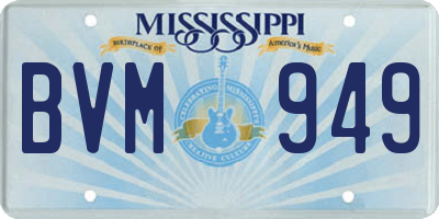 MS license plate BVM949