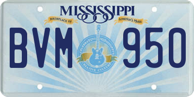 MS license plate BVM950