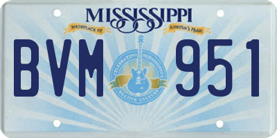 MS license plate BVM951