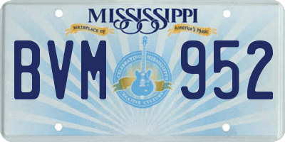 MS license plate BVM952