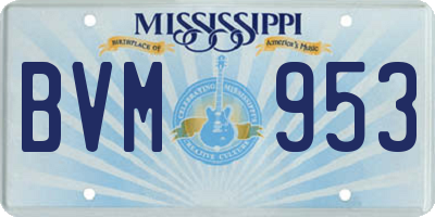 MS license plate BVM953