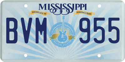MS license plate BVM955