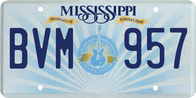 MS license plate BVM957