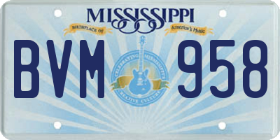 MS license plate BVM958