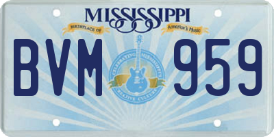 MS license plate BVM959
