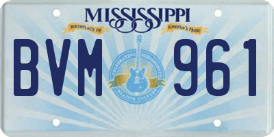 MS license plate BVM961