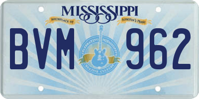 MS license plate BVM962