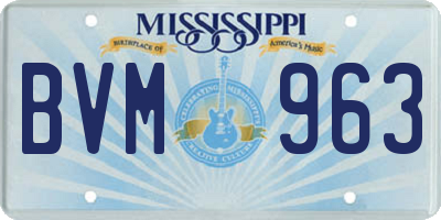 MS license plate BVM963