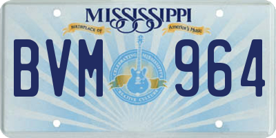 MS license plate BVM964