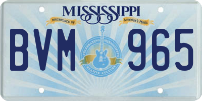 MS license plate BVM965