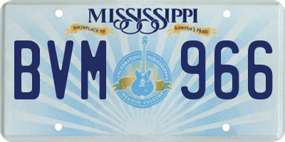 MS license plate BVM966