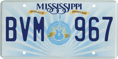 MS license plate BVM967