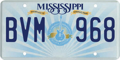 MS license plate BVM968