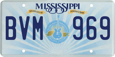 MS license plate BVM969