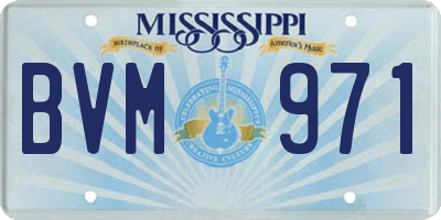 MS license plate BVM971