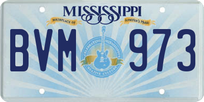 MS license plate BVM973