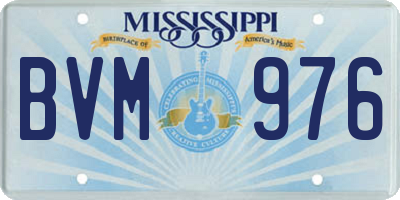 MS license plate BVM976