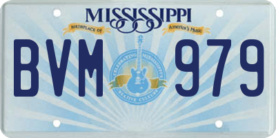 MS license plate BVM979