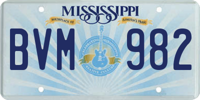 MS license plate BVM982
