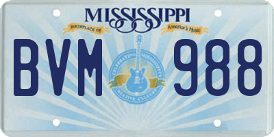 MS license plate BVM988