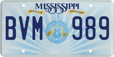 MS license plate BVM989