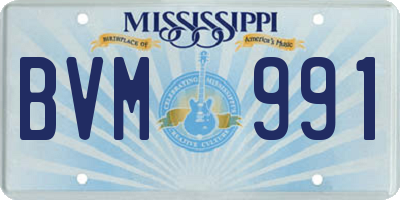 MS license plate BVM991