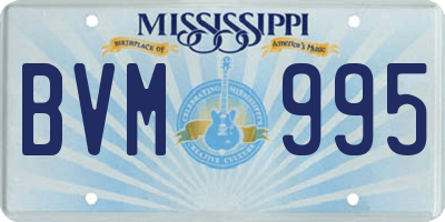 MS license plate BVM995
