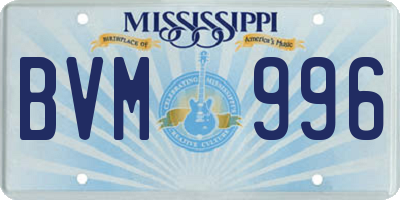 MS license plate BVM996