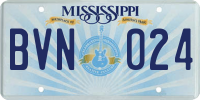 MS license plate BVN024
