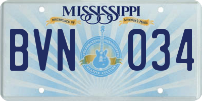 MS license plate BVN034