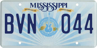 MS license plate BVN044