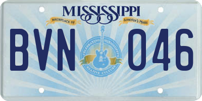 MS license plate BVN046
