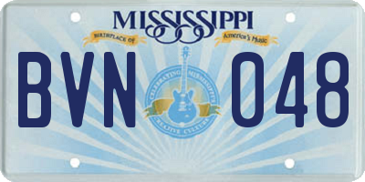 MS license plate BVN048