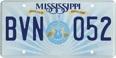 MS license plate BVN052