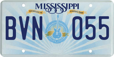 MS license plate BVN055