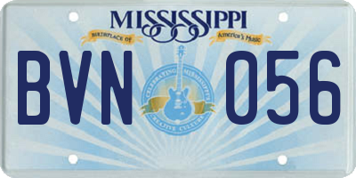 MS license plate BVN056