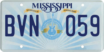 MS license plate BVN059